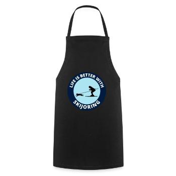 Hund Skijöring Extremsport Skirennen - Kochschürze - Schwarz - Vorne - AI Model Male 185 dark (185cm)