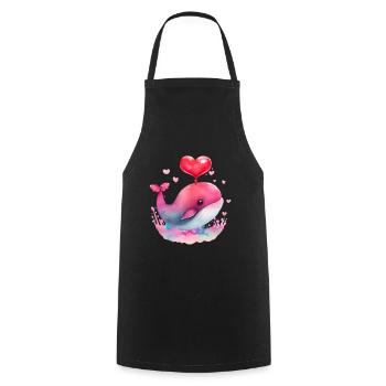 Wal Valentinstag Geschenk - Kochschürze - Schwarz - Vorne - AI Model Male 185 dark (185cm)