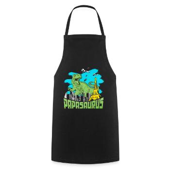 Papasaurus humour papa dinosaure cadeau vintage - Tablier de cuisine - noir - Devant - AI Model Male 185 dark (185cm)