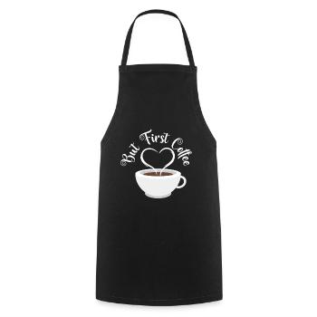 Caffeine Morning Breakfast Drink Collection - Cooking Apron - black - Front - AI Model Male 185 dark (185cm)
