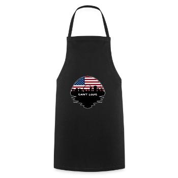 Saint Louis Missouri Usa-Flaggen-Skyline-Schattenbild T - Kochschürze - Schwarz - Vorne - AI Model Male 185 dark (185cm)