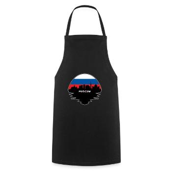 moscou, russie, drapeau, horizon, silhouette, voyage - Tablier de cuisine - noir - Devant - AI Model Male 185 dark (185cm)