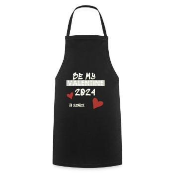 BE MY VALENTINE, Valentinstag - Kochschürze - Schwarz - Vorne - AI Model Male 185 dark (185cm)