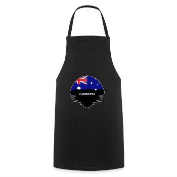 Canberra Australien Flagge Skyline Silhouette Reisen - Kochschürze - Schwarz - Vorne - AI Model Male 185 dark (185cm)