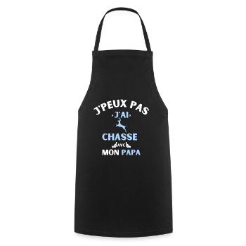 j peux pas j ai chasse avec mon papa - Tablier de cuisine - noir - Devant - AI Model Male 185 dark (185cm)