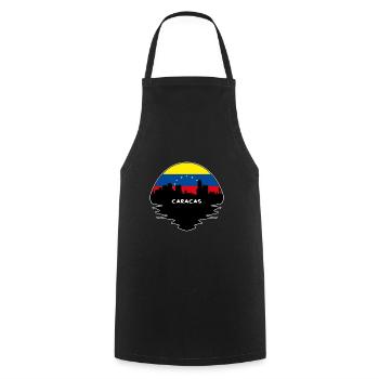 Caracas Venezuela Drapeau Skyline Silhouette Voyage - Tablier de cuisine - noir - Devant - AI Model Male 185 dark (185cm)