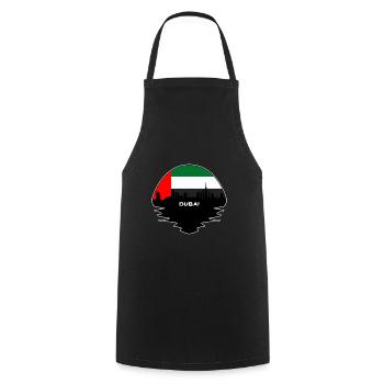Dubai Uae Flag Skyline Silhouette Travel - Cooking Apron - black - Front - AI Model Male 185 dark (185cm)