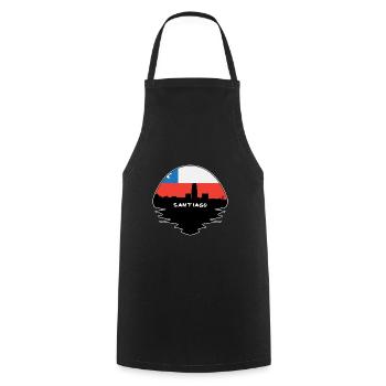 Santiago Chili Flag Skyline Silhouette Voyage - Tablier de cuisine - noir - Devant - AI Model Male 185 dark (185cm)