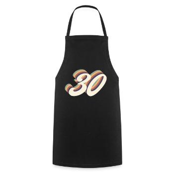 30ème anniversaire vintage - Tablier de cuisine - noir - Devant - AI Model Male 185 dark (185cm)