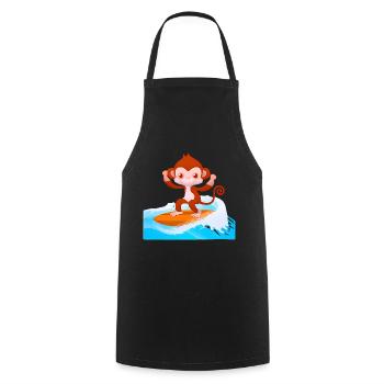 Surfer Monkey - Cooking Apron - black - Front - AI Model Male 185 dark (185cm)