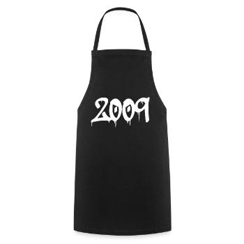 2009's Logo Year 09 Number birth 20s - Cooking Apron - black - Front - AI Model Male 185 dark (185cm)
