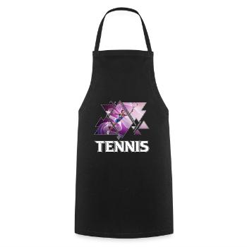 Tennis Player Tennis Player Vintage Retro - Cooking Apron - black - Front - AI Model Male 185 dark (185cm)