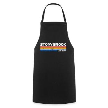 Vintage 70s 80s Style Stony Brook NY - Tablier de cuisine - noir - Devant - AI Model Male 185 dark (185cm)