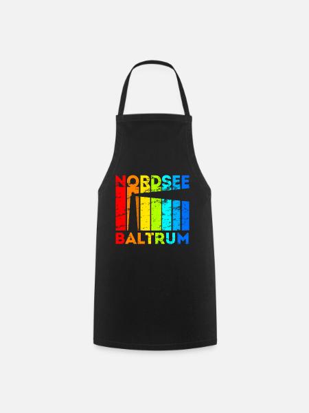 Baltrum Nordsee Leuchtturm Urlaub - Kochschürze - Schwarz