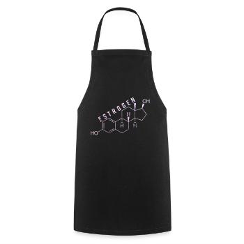 molécule d’œstrogène - Tablier de cuisine - noir - Devant - AI Model Male 185 dark (185cm)