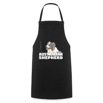 Australian Shepherd - Cooking Apron - black - Front - AI Model Male 185 dark (185cm)