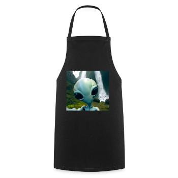Alien Selfie - Neben dem Wasserfall - Kochschürze - Schwarz - Vorne - AI Model Male 185 dark (185cm)