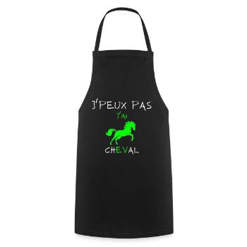 j'peux pas j'ai cheval - Tablier de cuisine - noir - Devant - AI Model Male 185 dark (185cm)