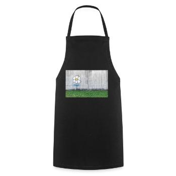 Graffiti of a daisy - Cooking Apron - black - Front - AI Model Male 185 dark (185cm)