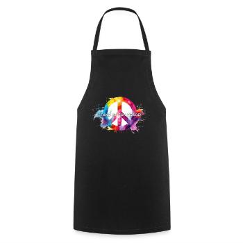 StandUp4peace 03 - Cooking Apron - black - Front - AI Model Male 185 dark (185cm)
