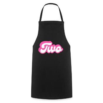 Zwei Geburtstage - 2. Geburtstag Retro Pink - Kochschürze - Schwarz - Vorne - AI Model Male 185 dark (185cm)