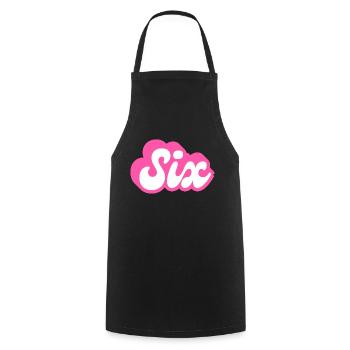 Sechster Geburtstag - 6. Geburtstag Retro Pink - Kochschürze - Schwarz - Vorne - AI Model Male 185 dark (185cm)