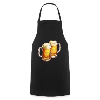 Bierkrug Bierkrüge Biergläser Bier Saufen Alkohol - Kochschürze - Schwarz - Vorne - AI Model Male 185 dark (185cm)