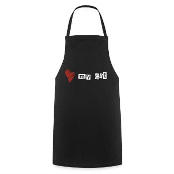 Love my cat - Cooking Apron - black - Front - AI Model Male 185 dark (185cm)