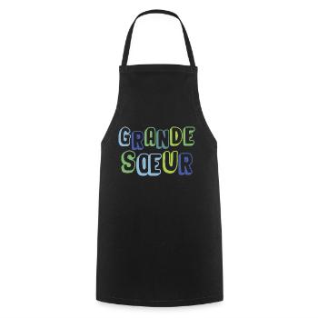 grande sœur, naissance, grossesse - Tablier de cuisine - noir - Devant - AI Model Male 185 dark (185cm)