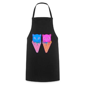 Cornet de crème glacée Cats Crème glacée Crème glacée Enfants - Tablier de cuisine - noir - Devant - AI Model Male 185 dark (185cm)
