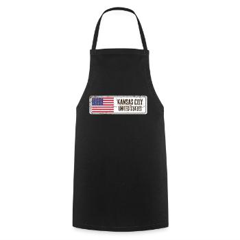Kansas City United States Flag - Cooking Apron - black - Front - AI Model Male 185 dark (185cm)