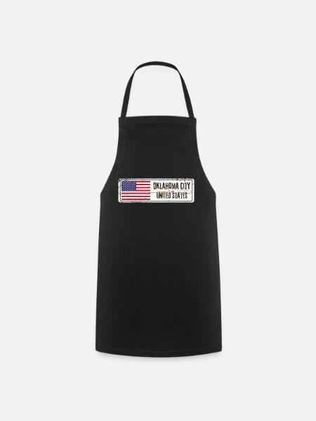 Oklahoma City United States Flag - Cooking Apron - black