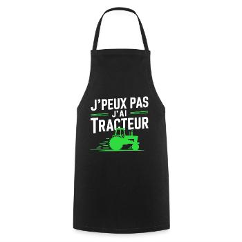 I can't I have Tractor (Green) - Cooking Apron - black - Front - AI Model Male 185 dark (185cm)