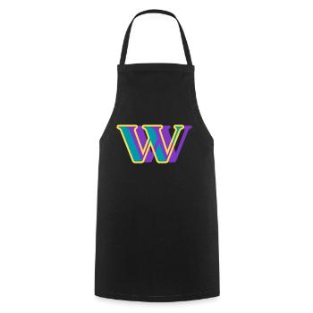 Letter w multicolor - Cooking Apron - black - Front - AI Model Male 185 dark (185cm)