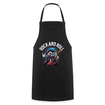 Cat Guitariste de Rock and Roll - Tablier de cuisine - noir - Devant - AI Model Male 185 dark (185cm)