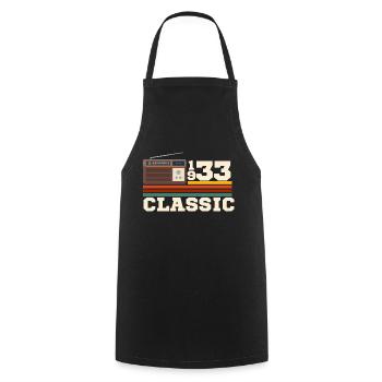 Anniversaire 1933 retro classic - Tablier de cuisine - noir - Devant - AI Model Male 185 dark (185cm)