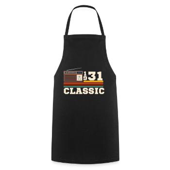 Anniversaire 1931 retro classic - Tablier de cuisine - noir - Devant - AI Model Male 185 dark (185cm)