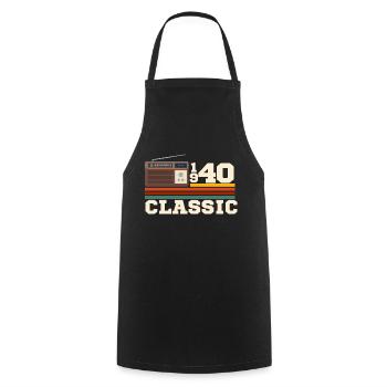 Anniversary 1940 retro classic - Cooking Apron - black - Front - AI Model Male 185 dark (185cm)