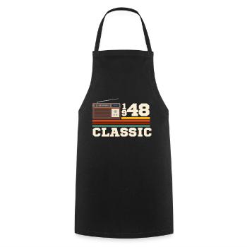 Anniversary 1948 retro classic - Cooking Apron - black - Front - AI Model Male 185 dark (185cm)