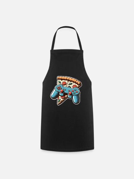 Pizza Gaming Gamer - Tablier de cuisine - noir