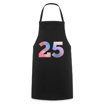 Colorful Number 25 - Cooking Apron - black - Front - AI Model Male 185 dark (185cm)
