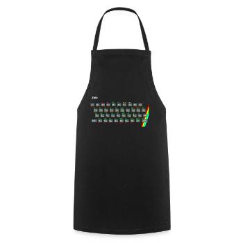 ZX81 (Zed-Ex) Spectrum Keyboard - Cooking Apron - black - Front - AI Model Male 185 dark (185cm)