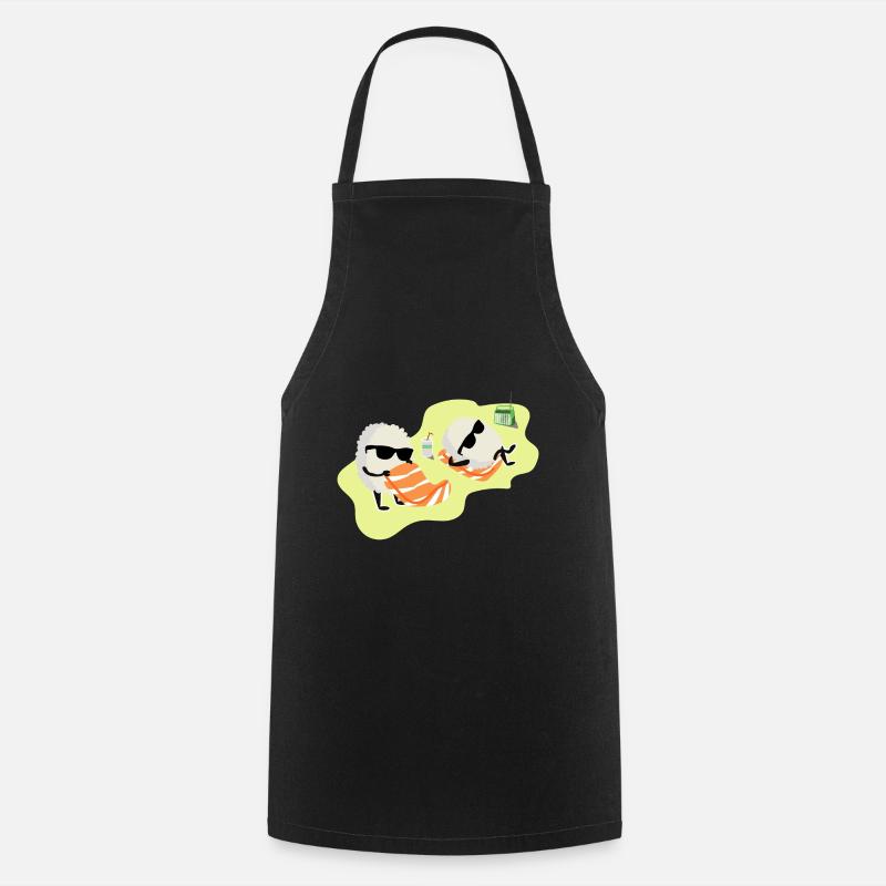 Idée de cadeau de riz de saumon de sushi de sushi - Tablier de cuisine - noir