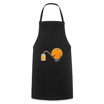 Orange Orangensaft Veganer Geschenkidee - Kochschürze - Schwarz - Vorne - AI Model Male 185 dark (185cm)