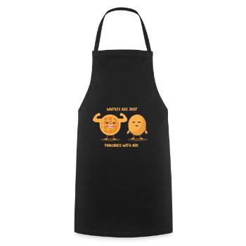 Waffeln Süßigkeit Bodybuilding fett Witz Geschenk - Kochschürze - Schwarz - Vorne - AI Model Male 185 dark (185cm)