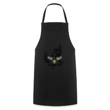 Bee wasp hornet honeycomb swag gift idea - Cooking Apron - black - Front - AI Model Male 185 dark (185cm)