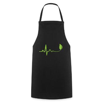 Vegan à rythme cardiaque - Tablier de cuisine - noir - Devant - AI Model Male 185 dark (185cm)
