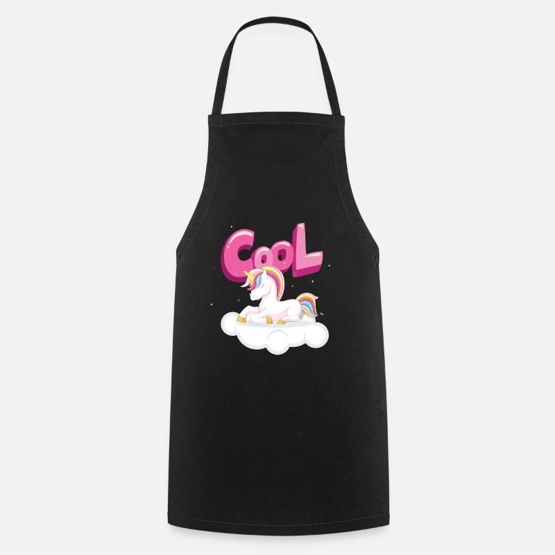 Licorne cool - Tablier de cuisine - noir