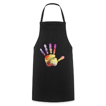 Hand stop - Cooking Apron - black - Front - AI Model Male 185 dark (185cm)