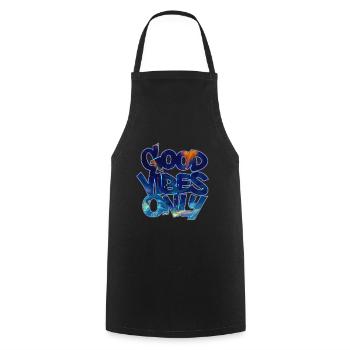 VIBES ONLY Graffiti - Kochschürze - Schwarz - Vorne - AI Model Male 185 dark (185cm)